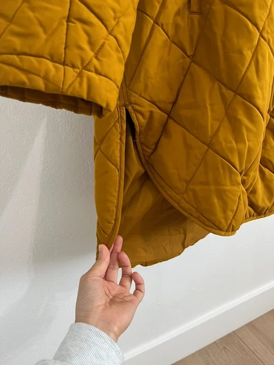Calia Quilted Hooded Coat in Mustard Yellow - Picture 4 of 5